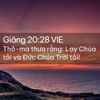 Picture 02 - Giăng 20:28 VIE - Thô-ma thưa rằng: Lạy Chúa tôi và Đức - Bible Verse Picture