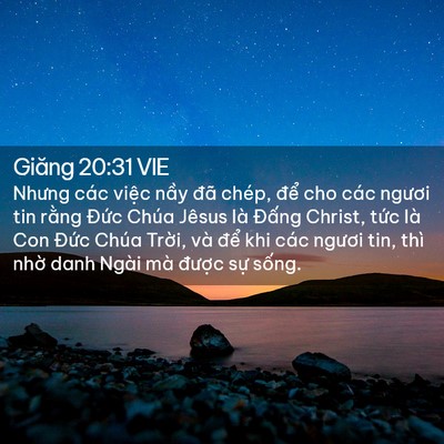Picture 02 - Giăng 20:31 VIE - Nhưng các việc nầy đã chép, để cho - Bible Verse Picture