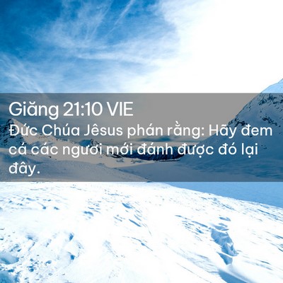 Picture 02 - Giăng 21:10 VIE - Đức Chúa Jêsus phán rằng: Hãy đem cá - Bible Verse Picture