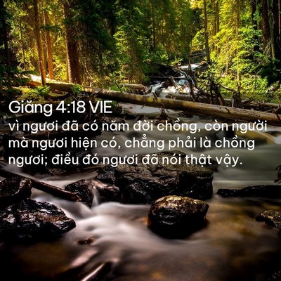 Picture 02 - Giăng 4:18 VIE - vì ngươi đã có năm đời chồng, còn - Bible Verse Picture
