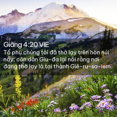 Picture 02 - Giăng 4:20 VIE - Tổ phụ chúng tôi đã thờ lạy trên - Bible Verse Picture