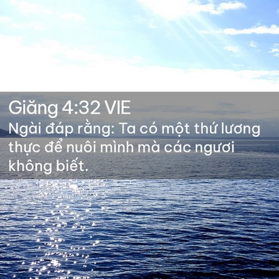 Picture 02 - Giăng 4:32 VIE - Ngài đáp rằng: Ta có một thứ lương - Bible Verse Picture