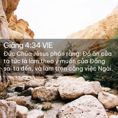 Picture 02 - Giăng 4:34 VIE - Đức Chúa Jêsus phán rằng: Đồ ăn của - Bible Verse Picture