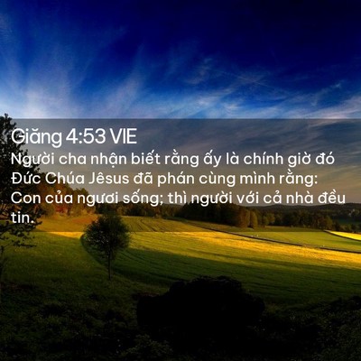 Picture 02 - Giăng 4:53 VIE - Người cha nhận biết rằng ấy là chính - Bible Verse Picture