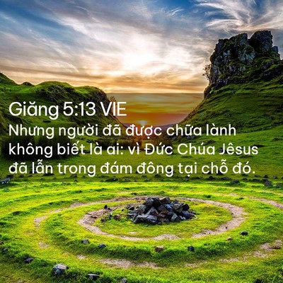 Picture 02 - Giăng 5:13 VIE - Nhưng người đã được chữa lành không - Bible Verse Picture
