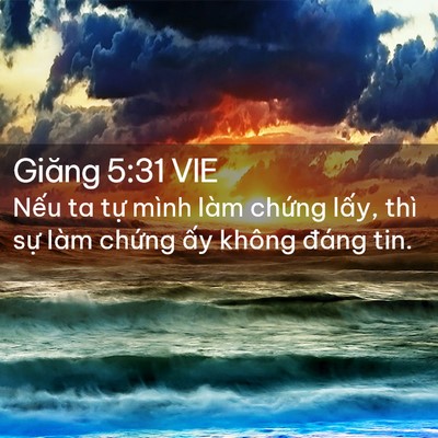 Picture 02 - Giăng 5:31 VIE - Nếu ta tự mình làm chứng lấy, thì sự - Bible Verse Picture