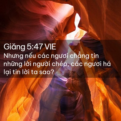 Picture 02 - Giăng 5:47 VIE - Nhưng nếu các ngươi chẳng tin những - Bible Verse Picture