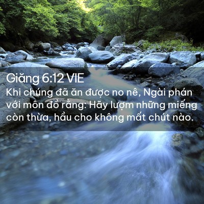 Picture 02 - Giăng 6:12 VIE - Khi chúng đã ăn được no nê, Ngài phán - Bible Verse Picture