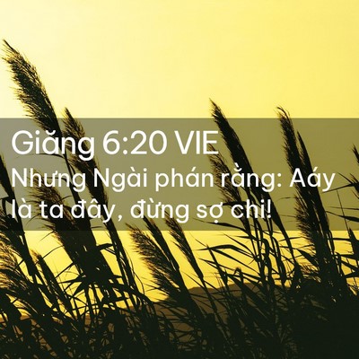 Picture 02 - Giăng 6:20 VIE - Nhưng Ngài phán rằng: Aáy là ta đây, - Bible Verse Picture