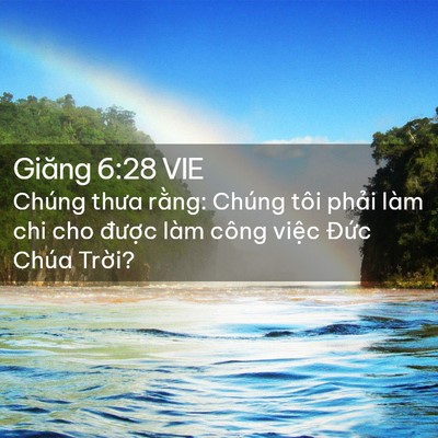 Picture 02 - Giăng 6:28 VIE - Chúng thưa rằng: Chúng tôi phải làm chi - Bible Verse Picture