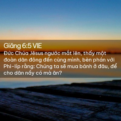 Picture 02 - Giăng 6:5 VIE - Đức Chúa Jêsus ngước mắt lên, thấy - Bible Verse Picture