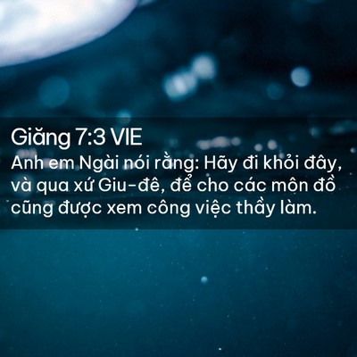 Picture 02 - Giăng 7:3 VIE - Anh em Ngài nói rằng: Hãy đi khỏi đây, - Bible Verse Picture