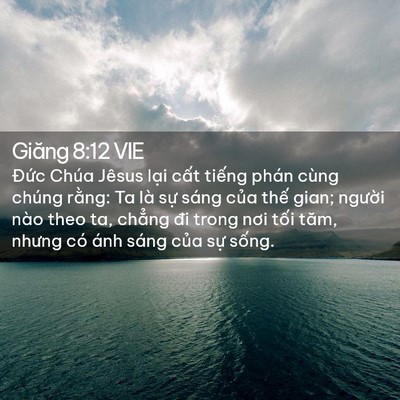 Picture 02 - Giăng 8:12 VIE - Đức Chúa Jêsus lại cất tiếng phán - Bible Verse Picture