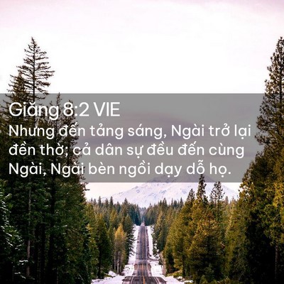 Picture 02 - Giăng 8:2 VIE - Nhưng đến tảng sáng, Ngài trở lại - Bible Verse Picture