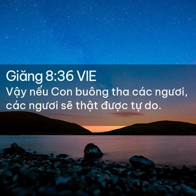 Picture 02 - Giăng 8:36 VIE - Vậy nếu Con buông tha các ngươi, các - Bible Verse Picture