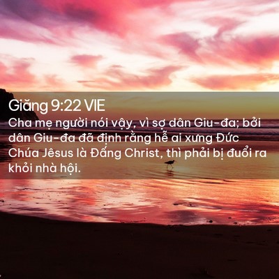 Picture 02 - Giăng 9:22 VIE - Cha mẹ người nói vậy, vì sợ dân - Bible Verse Picture