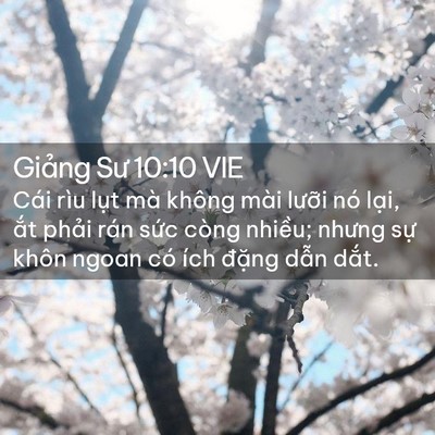 Picture 02 - Giảng Sư 10:10 VIE - Cái rìu lụt mà không mài lưỡi nó - Bible Verse Picture
