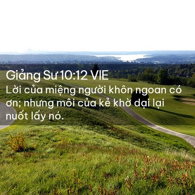 Picture 02 - Giảng Sư 10:12 VIE - Lời của miệng người khôn ngoan có ơn; - Bible Verse Picture