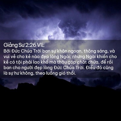 Picture 02 - Giảng Sư 2:26 VIE - Bởi Đức Chúa Trời ban sự khôn ngoan, - Bible Verse Picture
