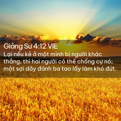 Picture 02 - Giảng Sư 4:12 VIE - Lại nếu kẻ ở một mình bị người - Bible Verse Picture