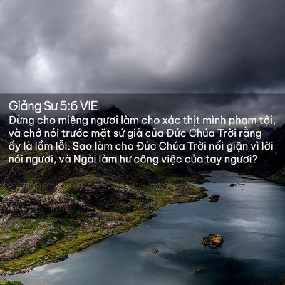 Picture 02 - Giảng Sư 5:6 VIE - Đừng cho miệng ngươi làm cho xác thịt - Bible Verse Picture