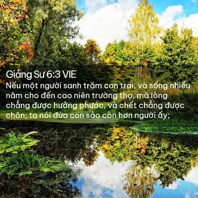 Picture 02 - Giảng Sư 6:3 VIE - Nếu một người sanh trăm con trai, và - Bible Verse Picture