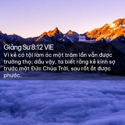 Picture 02 - Giảng Sư 8:12 VIE - Vì kẻ có tội làm ác một trăm lần - Bible Verse Picture