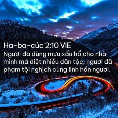 Picture 02 - Ha-ba-cúc 2:10 VIE - Ngươi đã dùng mưu xấu hổ cho nhà mình - Bible Verse Picture