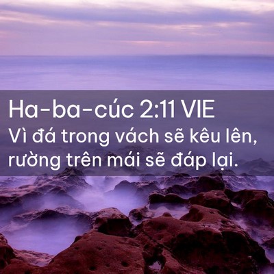 Picture 02 - Ha-ba-cúc 2:11 VIE - Vì đá trong vách sẽ kêu lên, rường - Bible Verse Picture