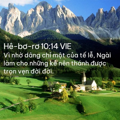 Picture 02 - Hê-bơ-rơ 10:14 VIE - Vì nhờ dâng chỉ một của tế lễ, - Bible Verse Picture