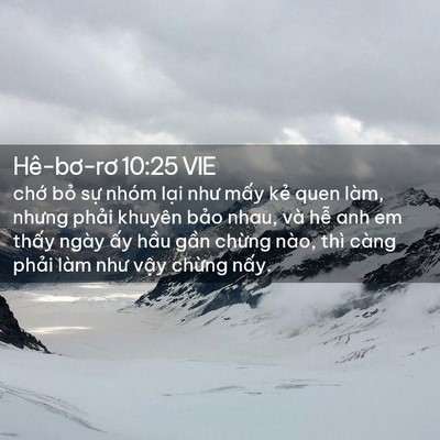 Picture 02 - Hê-bơ-rơ 10:25 VIE - chớ bỏ sự nhóm lại như mấy kẻ quen - Bible Verse Picture