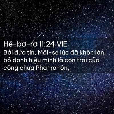 Picture 02 - Hê-bơ-rơ 11:24 VIE - Bởi đức tin, Môi-se lúc đã khôn lớn, - Bible Verse Picture