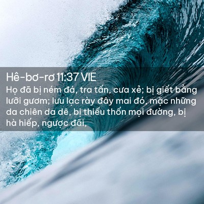 Picture 02 - Hê-bơ-rơ 11:37 VIE - Họ đã bị ném đá, tra tấn, cưa xẻ; - Bible Verse Picture