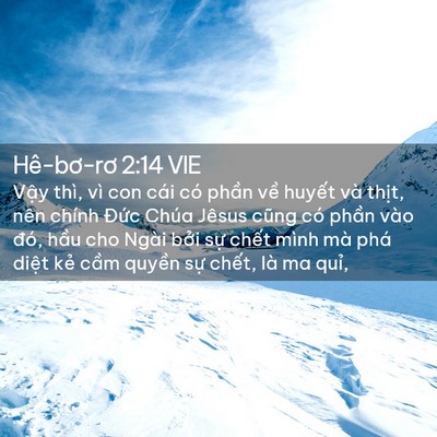 Picture 02 - Hê-bơ-rơ 2:14 VIE - Vậy thì, vì con cái có phần về huyết - Bible Verse Picture