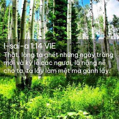 Picture 02 - I-sai-a 1:14 VIE - Thật, lòng ta ghét những ngày trăng mới - Bible Verse Picture