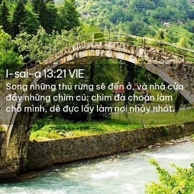 Picture 02 - I-sai-a 13:21 VIE - Song những thú rừng sẽ đến ở, và - Bible Verse Picture