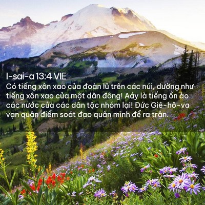 Picture 02 - I-sai-a 13:4 VIE - Có tiếng xôn xao của đoàn lũ trên các - Bible Verse Picture