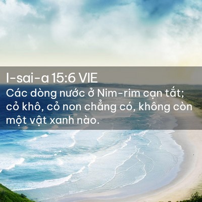 Picture 02 - I-sai-a 15:6 VIE - Các dòng nước ở Nim-rim cạn tắt; cỏ - Bible Verse Picture