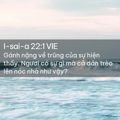 Picture 02 - I-sai-a 22:1 VIE - Gánh nặng về trũng của sự hiện - Bible Verse Picture