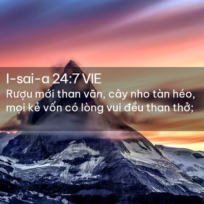 Picture 02 - I-sai-a 24:7 VIE - Rượu mới than vãn, cây nho tàn héo, - Bible Verse Picture