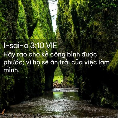 Picture 02 - I-sai-a 3:10 VIE - Hãy rao cho kẻ công bình được phước; - Bible Verse Picture