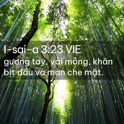 Picture 02 - I-sai-a 3:23 VIE - gương tay, vải mỏng, khăn bịt đầu và - Bible Verse Picture