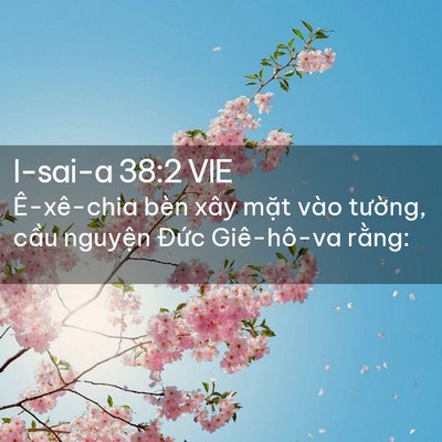Picture 02 - I-sai-a 38:2 VIE - Ê-xê-chia bèn xây mặt vào tường, cầu - Bible Verse Picture