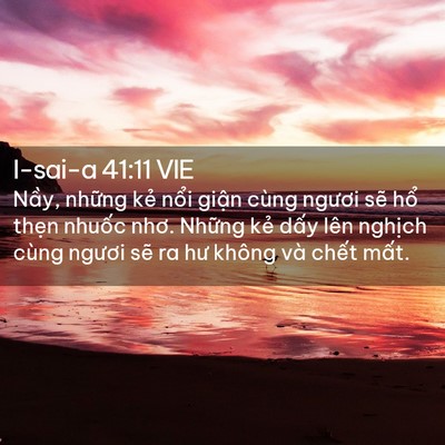 Picture 02 - I-sai-a 41:11 VIE - Nầy, những kẻ nổi giận cùng ngươi - Bible Verse Picture