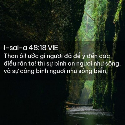 Picture 02 - I-sai-a 48:18 VIE - Than ôi! ước gì ngươi đã để ý đến - Bible Verse Picture