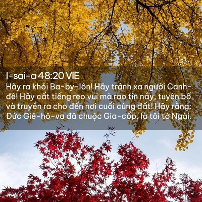 Picture 02 - I-sai-a 48:20 VIE - Hãy ra khỏi Ba-by-lôn! Hãy tránh xa - Bible Verse Picture