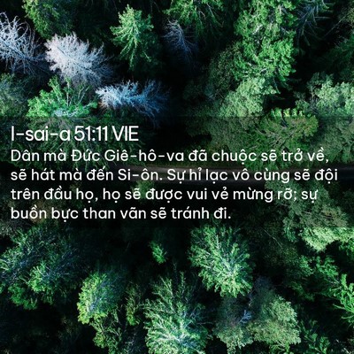 Picture 02 - I-sai-a 51:11 VIE - Dân mà Đức Giê-hô-va đã chuộc sẽ - Bible Verse Picture