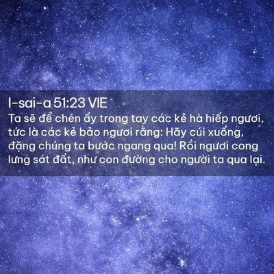 Picture 02 - I-sai-a 51:23 VIE - Ta sẽ để chén ấy trong tay các kẻ hà - Bible Verse Picture