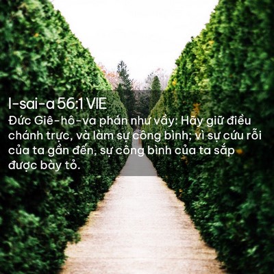 Picture 02 - I-sai-a 56:1 VIE - Đức Giê-hô-va phán như vầy: Hãy giữ - Bible Verse Picture