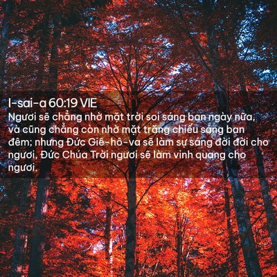Picture 02 - I-sai-a 60:19 VIE - Ngươi sẽ chẳng nhờ mặt trời soi sáng - Bible Verse Picture